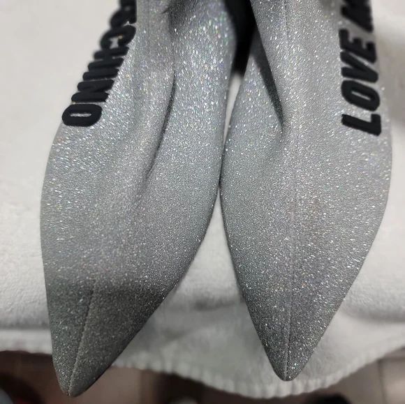 Love moschino silver glitter metallic booties - Picture 4 of 10